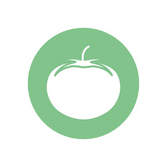 Isolated tomato vegetable silhouette block style icon vector design