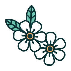 tattoo style icon of a flower