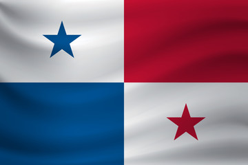 Waving flag of Panama. Vector illustration