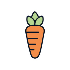 Isolated carrot vegetable line fill style icon vector design