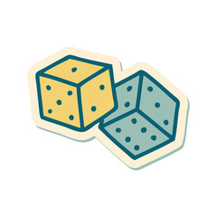 tattoo style sticker of lucky dice