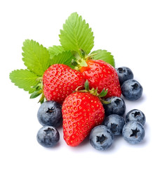 Fresh strawberry and blueberries.
