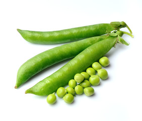 Fresh green peas.