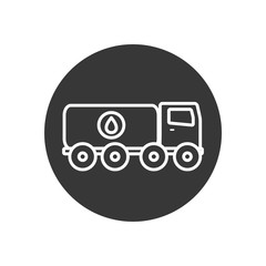 Isolated oil truck line block style icon vector design