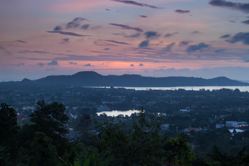 Thailand tropical island landscape with beautiful sky.
