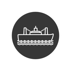 Obraz premium Isolated oil ship line block style icon vector design