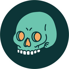 tattoo style icon of a skull