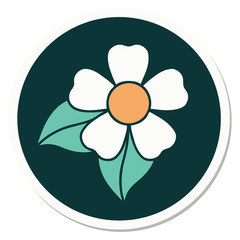 tattoo style sticker of a flower