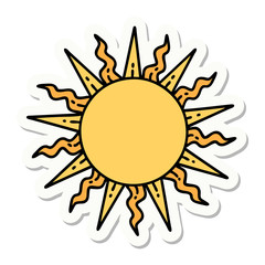 tattoo style sticker of a sun