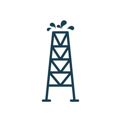 Isolated oil tower silhouette style icon vector design