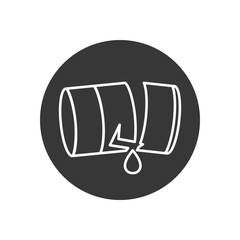 Isolated oil barrel line block style icon vector design