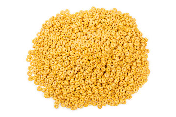 Corn-flakes background and texture. Top view.