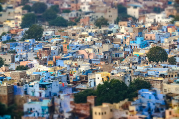 Obraz premium Tilt shift lens - Jodhpur Also blue city is the second-largest city in the Indian state of Rajasthan