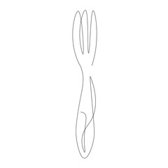 Fork on white background vector illustration