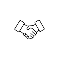 handshake line illustration icon on white background
