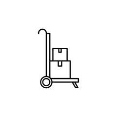 trolley line illustration icon on white background