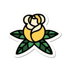 tattoo style sticker of a single rose