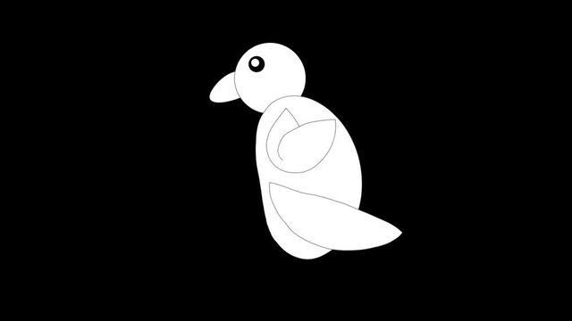 illustration of white penguin. RGB + ALPHA Channel
