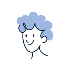 Isolated man cartoon doodle line fill style icon vector design