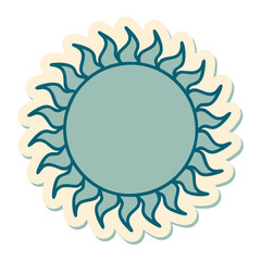 tattoo style sticker of a sun