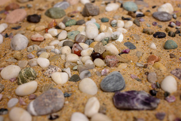 The texture of a mixed beach - sandy and pebbly