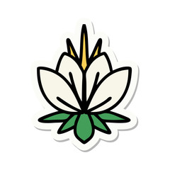 tattoo style sticker of a water lily