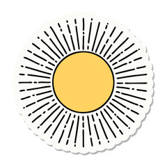 tattoo style sticker of a sun