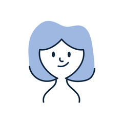 Isolated woman cartoon doodle line fill style icon vector design
