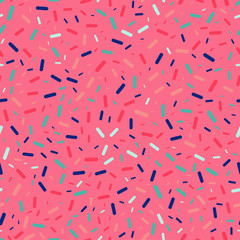 Colorful sprinkles seamless repeat vector pattern for wrapping paper,prints,fabrics.