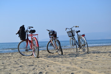 Obraz premium bike on the beach