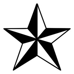 black line tattoo of a star