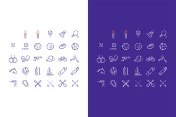 icons set of summer sports games.