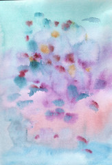 colored watercolor spots on a white background