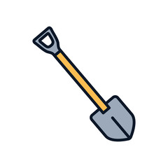 Isolated shovel tool line fill style icon vector design