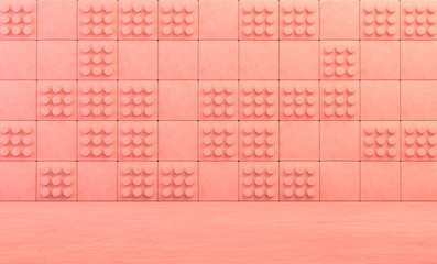 Tiled cubic walls with monocrome color for product and typograph, 3d rendering