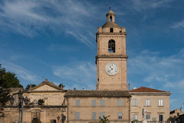 Watch tower with clock in Porto San Giorgio, Italy_