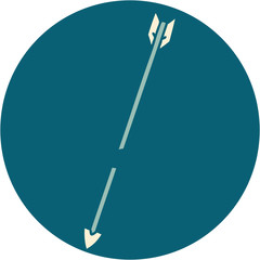 tattoo style icon of an arrow