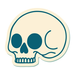 tattoo style sticker of a skull