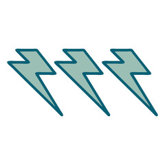 tattoo style icon of lightning  bolts
