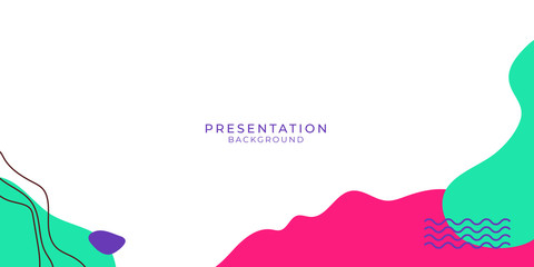 Memphis geometry presentation background. Colorful shapes pattern, vivid coloring texture and funky color patterns abstract vector backgrounds for banner