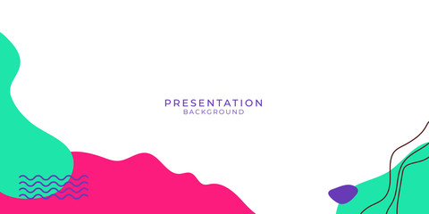 Memphis geometry presentation background. Colorful shapes pattern, vivid coloring texture and funky color patterns abstract vector backgrounds for banner