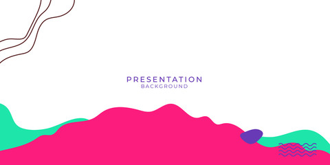 Memphis geometry presentation background. Colorful shapes pattern, vivid coloring texture and funky color patterns abstract vector backgrounds for banner