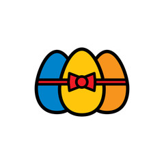 easter day eggs icon vector