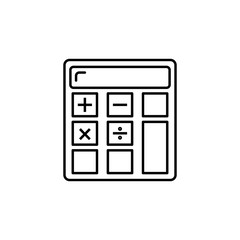 calculator line illustration icon on white background