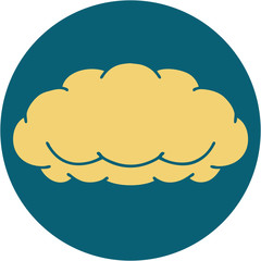 tattoo style icon of a cloud a grey cloud