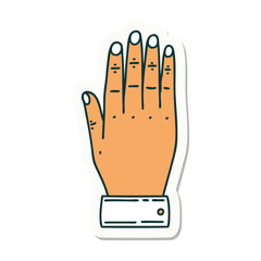 tattoo style sticker of a hand