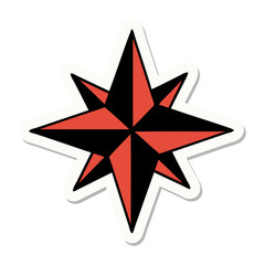 tattoo style sticker of a star