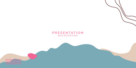 Modern vintage memphis presentation background. Vector design on white background. Flat wave geometric liquid shapes