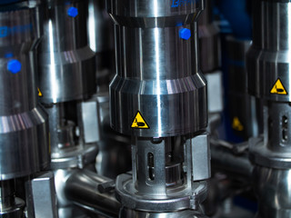 Equipment, cables and pipelines located inside an industrial enterprise that produces milk