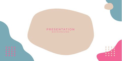 Modern vintage memphis presentation background. Vector design on white background. Flat wave geometric liquid shapes